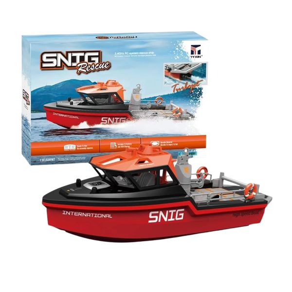 RC Electric Tugboat for Pools and Lakes, /32 Scale 2.4G-Rescue Boat