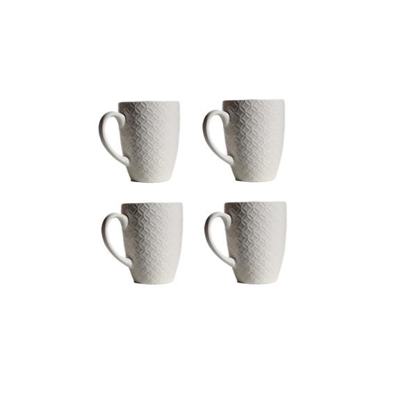 Coupe Shape Porcelain Coffee Mug Set - 4 Piece