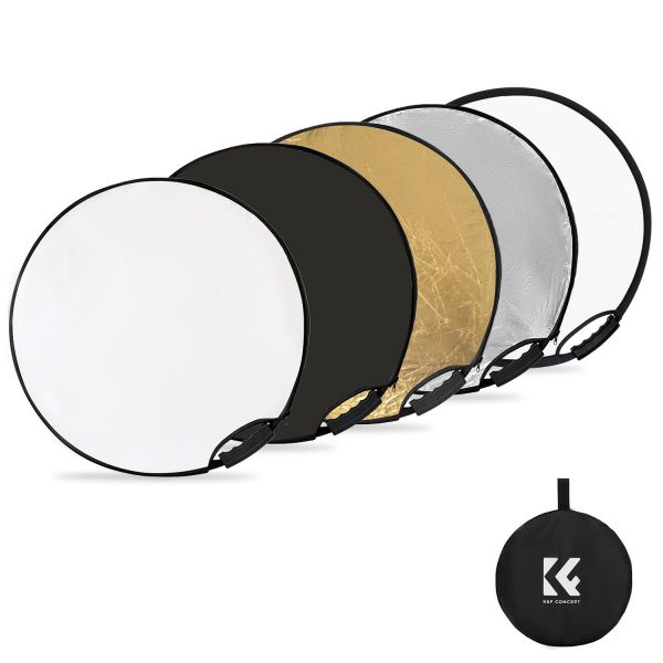 K&amp;F 60cm 5-In-1 Collapsible Reflector Disc with a Handle | KF18.0004