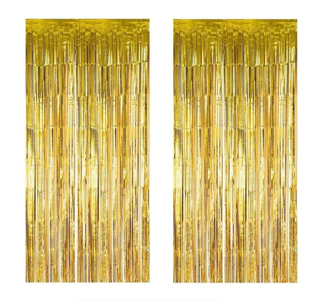 2 Pack Party Foil Fridge Curtain Backdrop Decoration - 1m x 2m