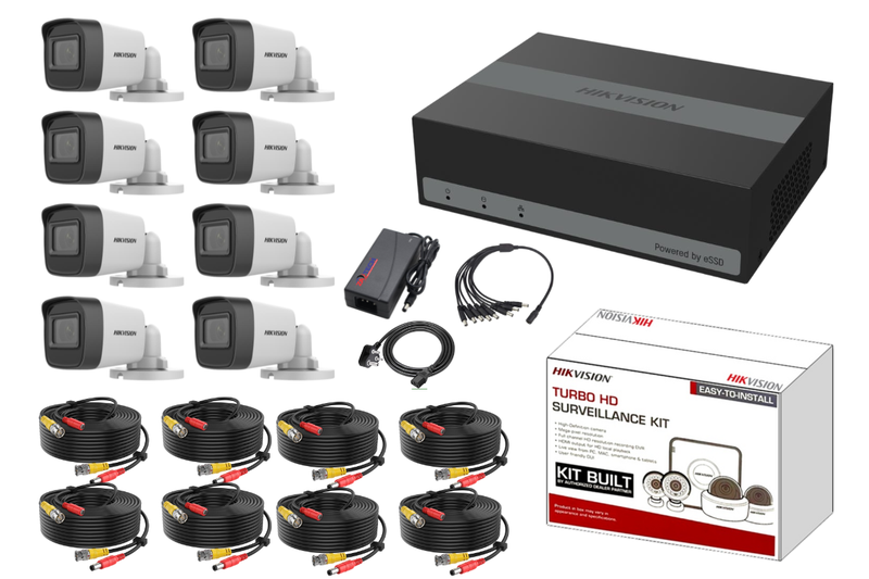 Hikvision 8CH eSSD DVR Kit with 1TB Built-in SSD &amp; Zatech 20m Ready cables