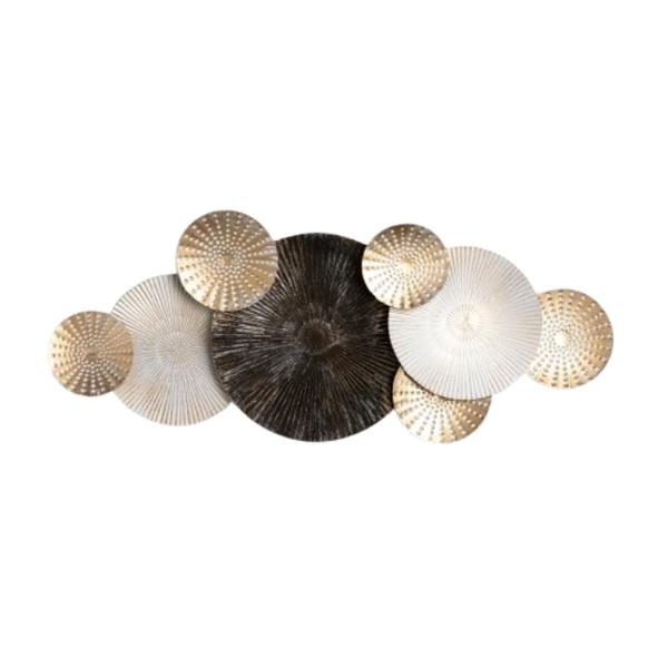 Gold, White &amp; Grey Circle Wall Décor