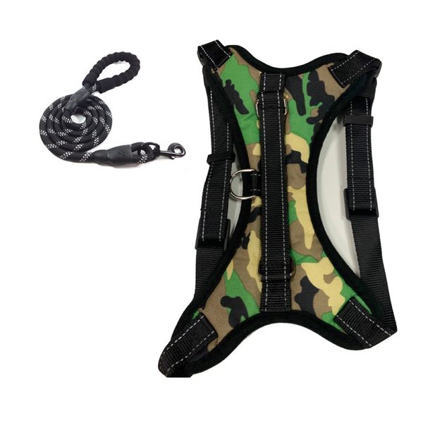 Dog Harness &amp; Lead Camo M