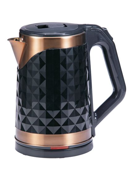 Royal Homeware 2Ltr Electric Kettle -Diamond Design with Gold Trim