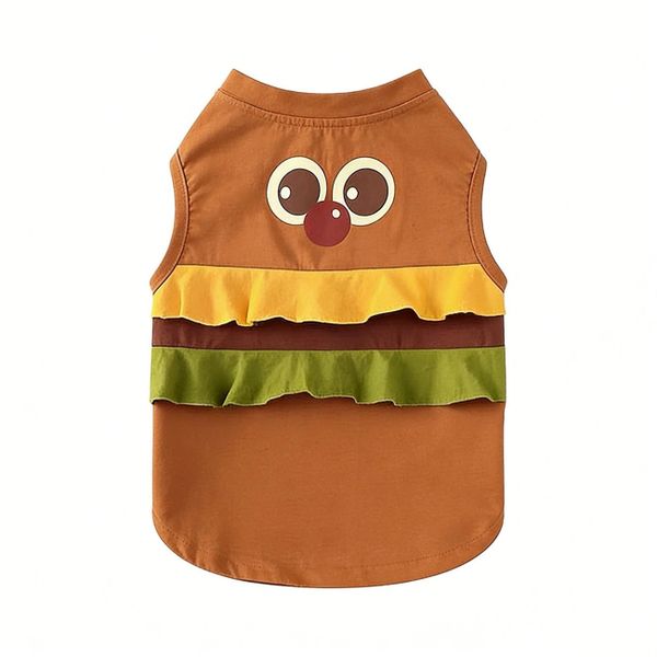 Lightweight Large Dog Cartoon Hamburger Vest