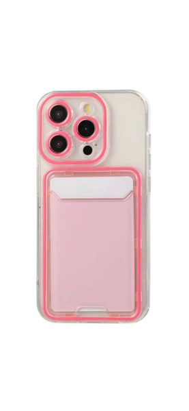 Phone case compatible with iPhone 15 and 16 pro max- clear and pink cover