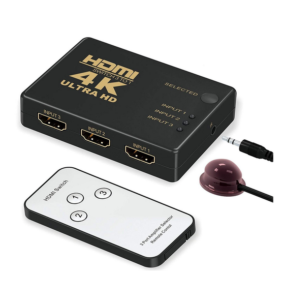 Microworld 3 Port HDMI Switch with IR