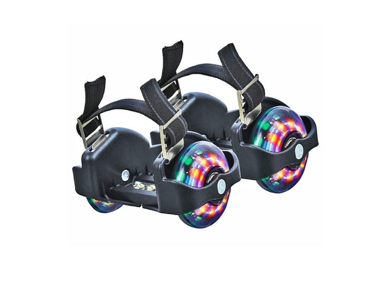 Adjustable Flashing Small Whirlwind Pulley/Wheel Heel Roller - Black