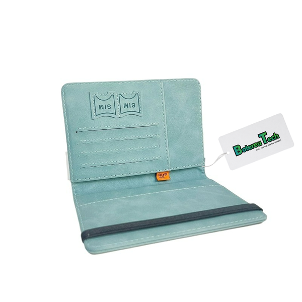 BotereuTech PU Passport Wallet RFID Travel Holder Sky Blue
