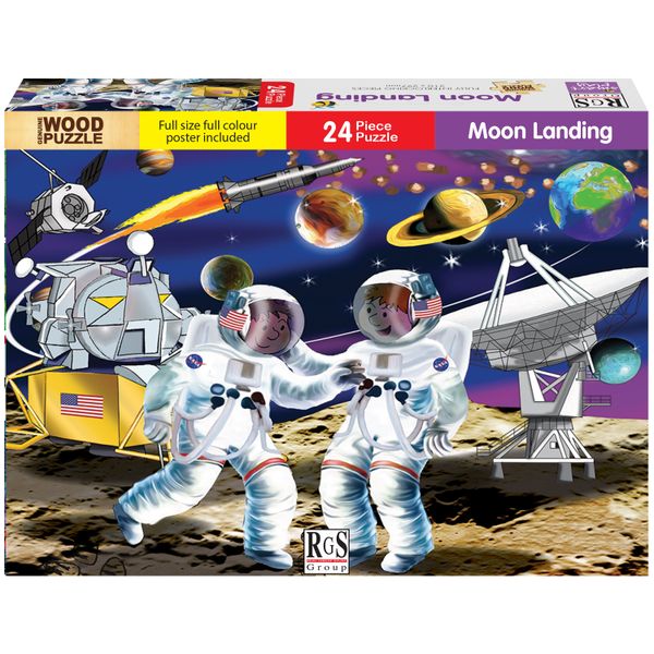 RGS 24 Piece A4 Wooden Puzzle Moon Landing