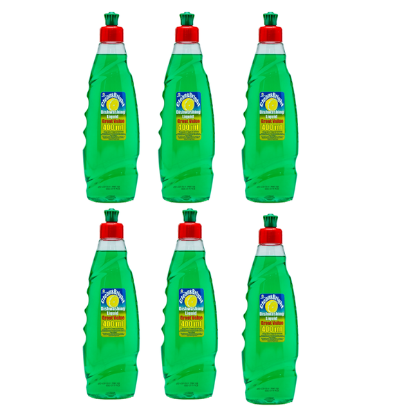 Clean &amp; Bright Dishwashing Liquid - Lemon 6 Pack 400ml Bottles