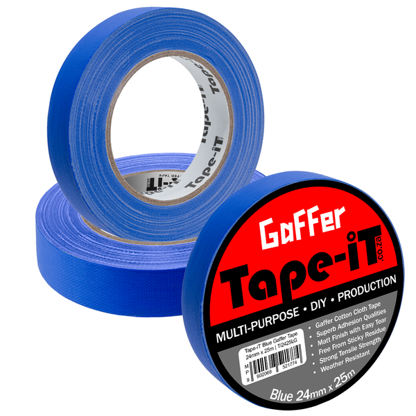 Tape-iT 3 Pack of Blue Gaffer Tape Roll 24mm x 25m | Ti2425LG3