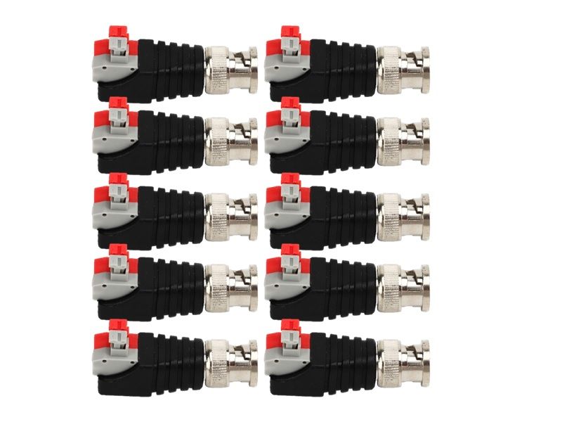 BNC Male Connector with Easy-Connect Button (Pack of 100)