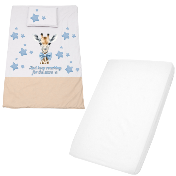 Cot Duvet Cover &amp; Waterproof Fitted Sheet 1170x560mm - Keep reaching