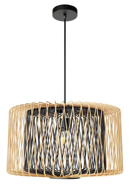 Metal and Bamboo Pendant Light
