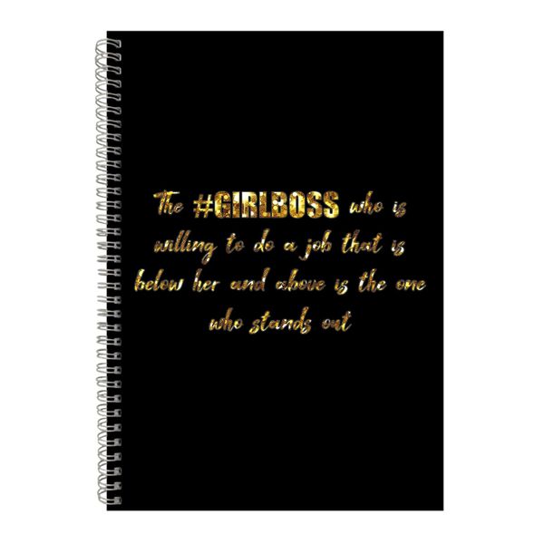 Girlboss A4 Notebook Spiral Lined Motivational Sayings Graphic Notepad 247