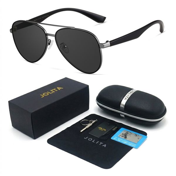 Jolita-8255 Men's Aviator Sunglasses - Nylon Polarized Anti-UV Sunglasses
