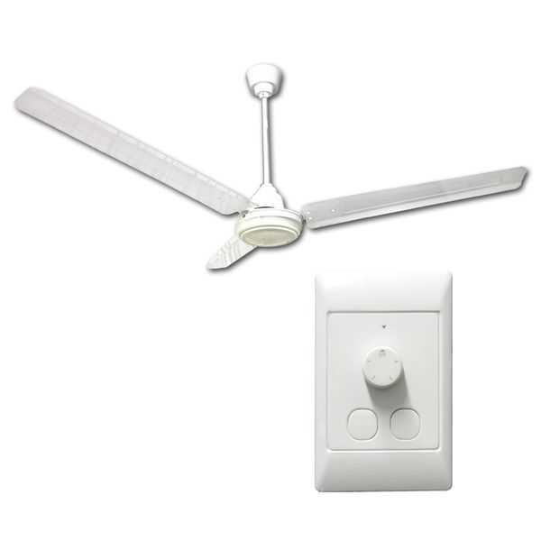 LCF Ceiling Fan - SABS Approved, White, Aluminium Blades 1400mm