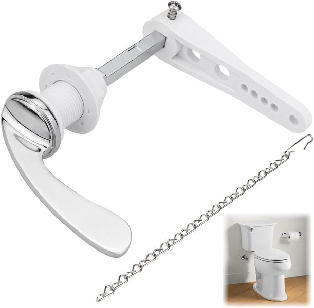 Universal Alloy Toilet Flush Handle Replacement Lever with Chain for Tank