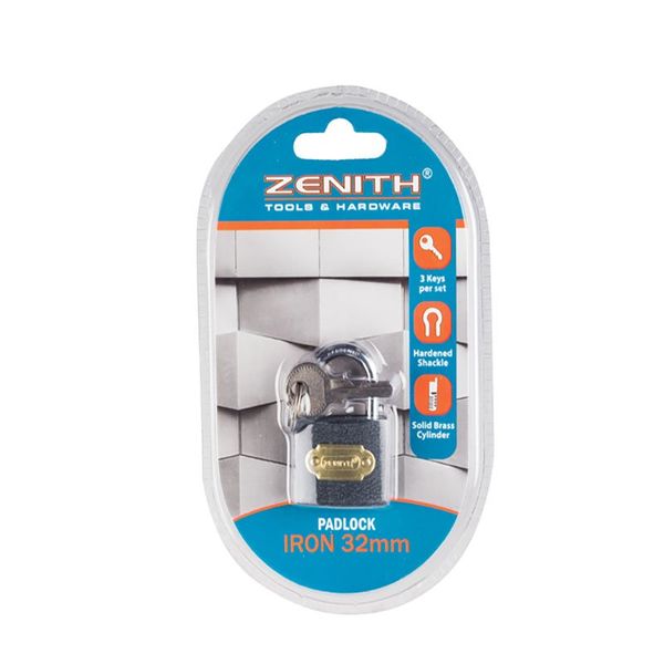 Padlock - Home Security - Iron - Extra Keys - Silver - 32mm - 10 Pack