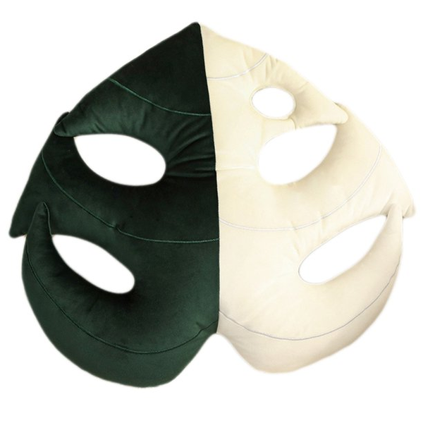 iKids Nordic Leaf Cushion Green Monstera Albo Leaf