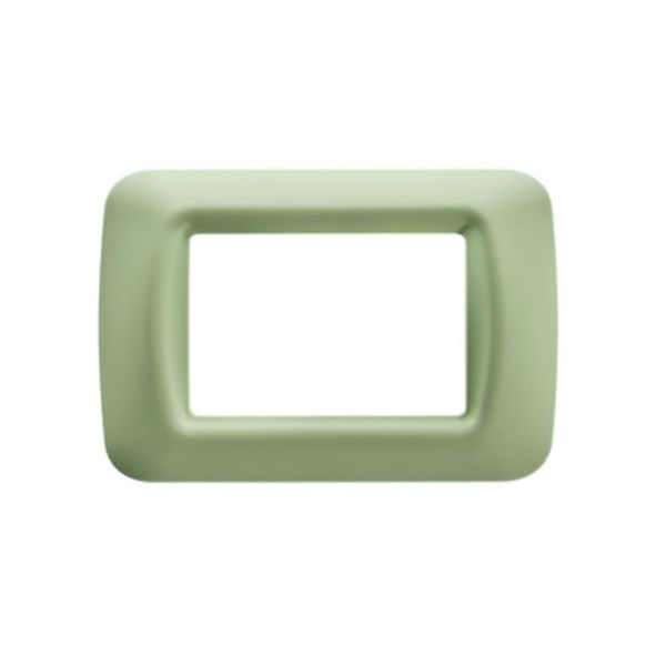Gewiss - Top System 3 Gang Plate Green