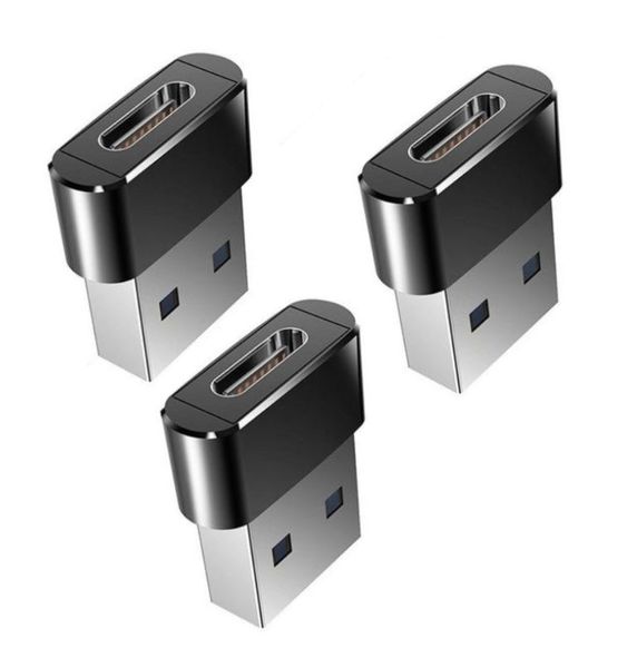 USB Type-A to Type-C Converter Adapter - 3 Pieces