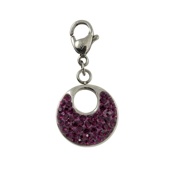 Bad Girl Glitz Oval Charm - Purple