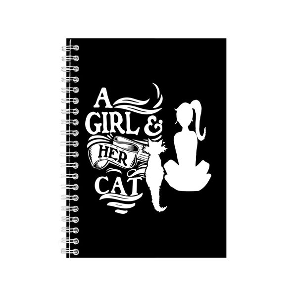 Cat Girl Wire Bound Notebook Gift Idea Writing Books A4 Notepad