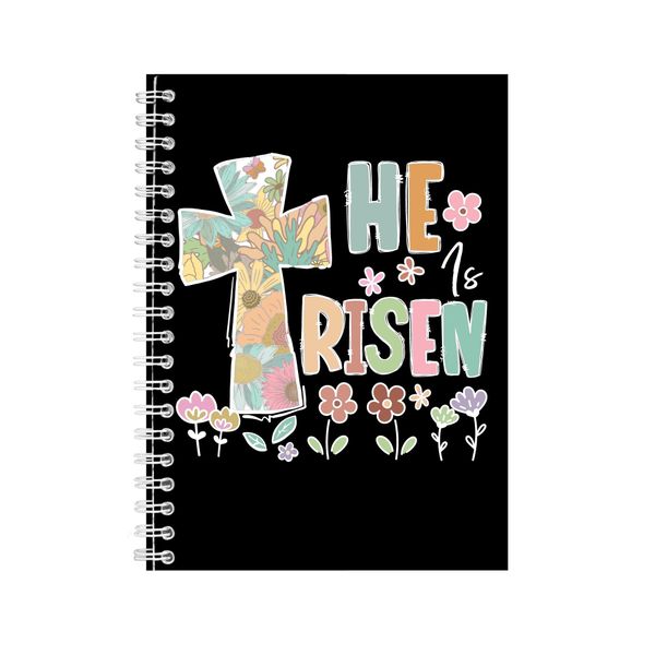 HeIsRisen A5 Notebook Spiral with Graphic Christian Easter Words Present080