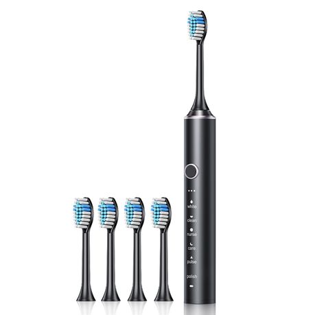 Electric Toothbrush USB Rechargeable 4 Brush Heads Timer for Cleaner Teeth Image