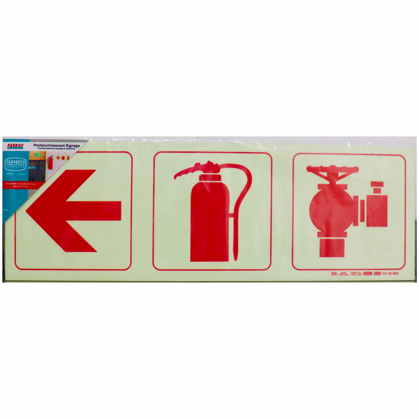 Parrot Photoluminescent Safety Sign - F11 Left Arrow To Fire Extinguishers