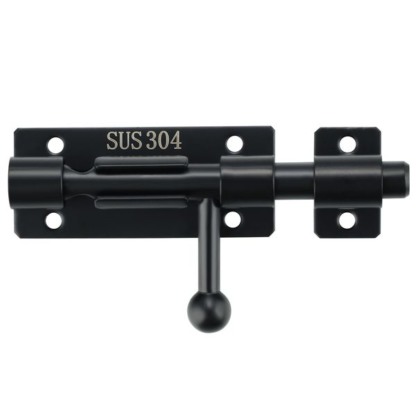 Black Stainless Steel Thickened Heavy Slide Bolt Latch - Security Door Lock