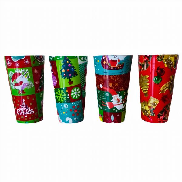 Christmas Reusable Tumbler Cups 250ml (4Piece)