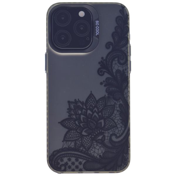 Elegant Noir Lace Floral Design Phone Case Compatible with iPhone 14,15 &amp; 16 series