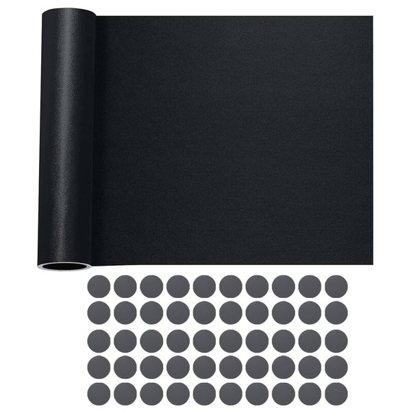 Self Adhesive Leather Repair Patch - 100 x 30cm &amp; 50 Piece Round Leather Patch