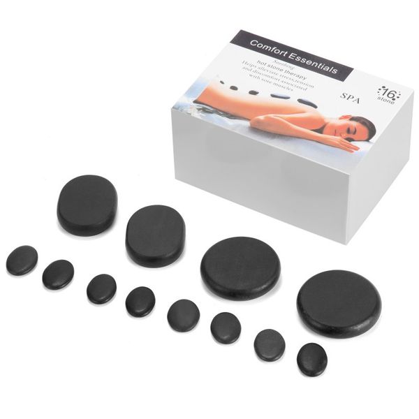 16 Piece Volcanic Stone Massage Kit for Muscle Aches &amp; Stress Relief