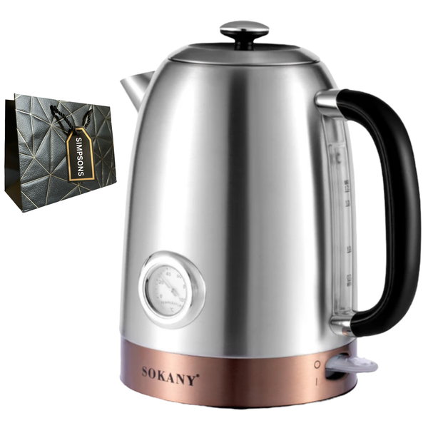 Sokany -Fast Boiling Kettle with Visual Thermometer &amp; Luxury Simpsons Bag