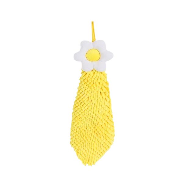1Piece Cute Flower Hand Towel,Ultra-Soft Chenille Hanging Hand Drying Cloth