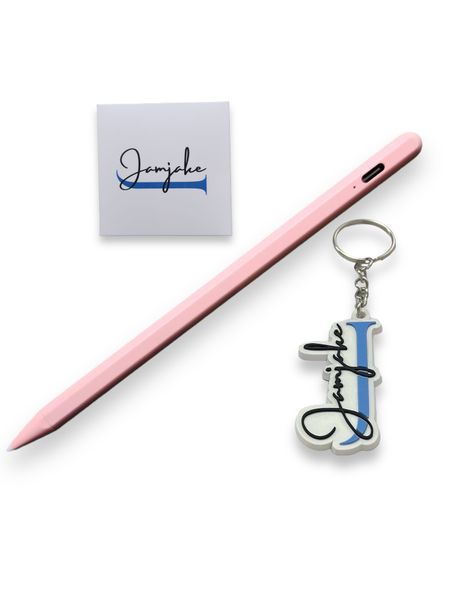 Pink Digital Stylus Pen for iPad - REAL PALM REJECTION &amp; Keyring and Cloth