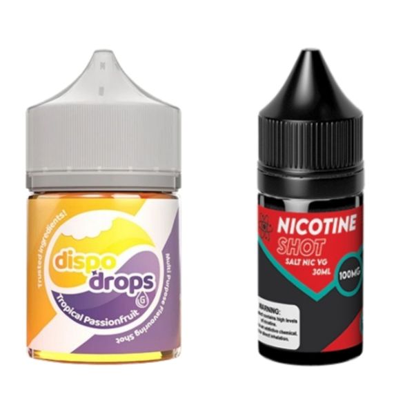 Dispo Drops 60ml Salt/MTL Combo 50MG - Tropical Passionfruit