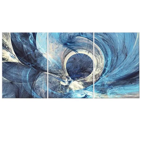 Canvas-Art-3 Pieces Blue Creative Lines Abstract Wall Art