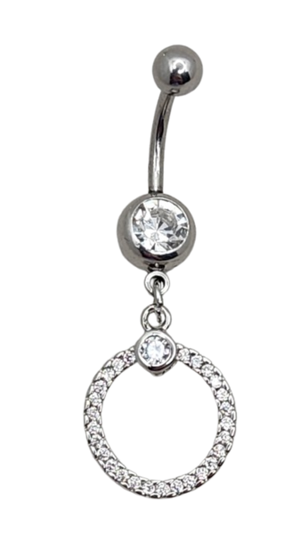 Belly Ring With Circle Of Life Drop