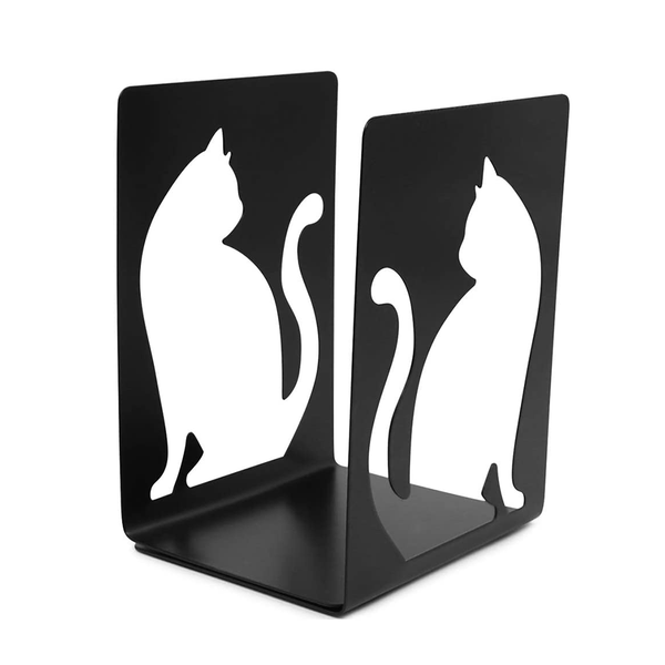 Cat Bookends Book Divider Decorative Holder Metal Book Organizer Set of 2