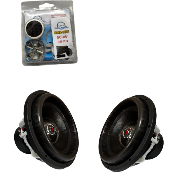 Powerbass RAGE-15D4 3500W RMS 15" DVC Subwoofer + OMS 500W Tweeters