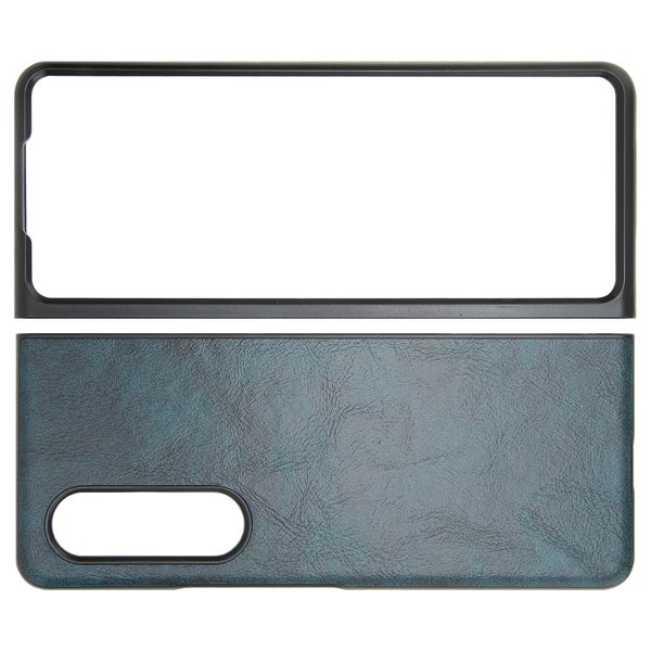 Business Leather Phone Case for Galaxy Z Fold 3 Dark Green Dustproof