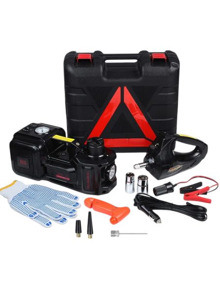 5 Ton 12 V Electric Car Jack With Built In Compressor &amp; Nut Wrench - 3 in 1