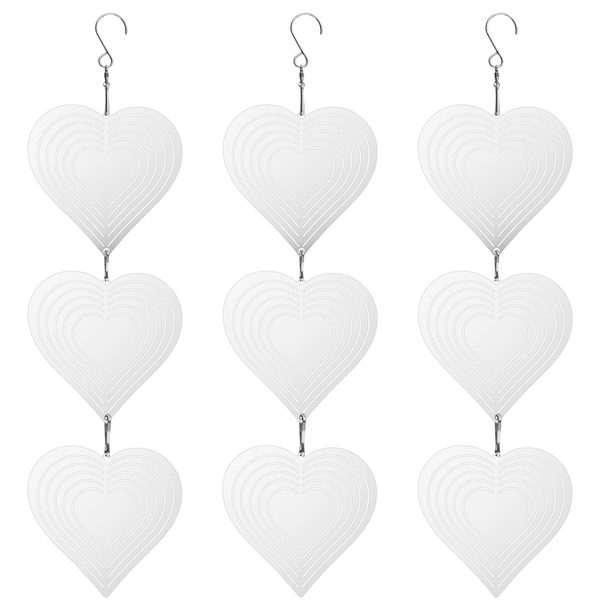Stainless Steel Bird Scarer Discs Set 3D Reflective Wind Spinners