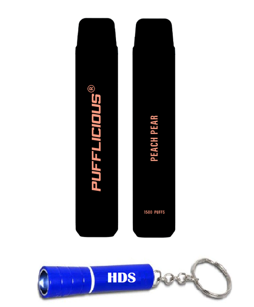Pufflicious 1500 Puff Vape - Pear Peach with HDS Branded Keyring