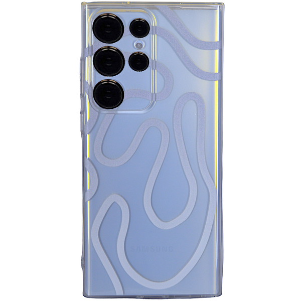 Clear Phone Case White Spongebob Pattern &amp; Pro Cam for Samsung S23 Ultra